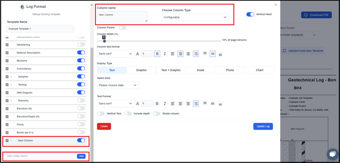 Add Configurable coloumn