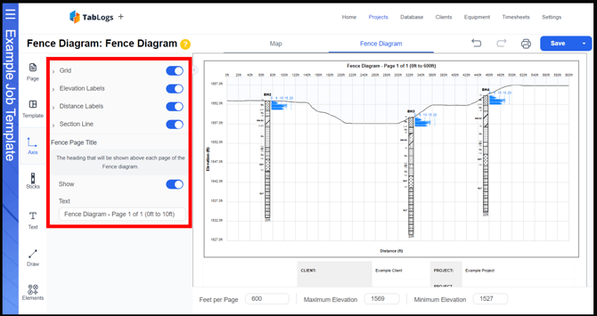 Fence Diagram - Axis