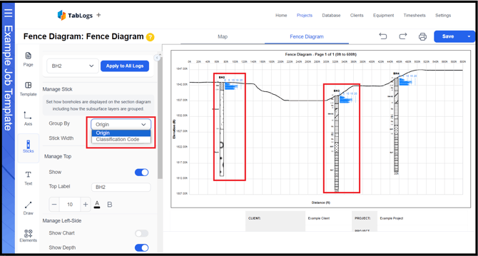 Fence Diagram - Stick Group By